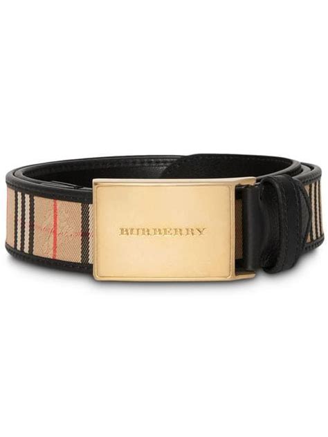 farfetch burberry plaque buckle 1983 check and leather belt|Burberry Belts for Women .